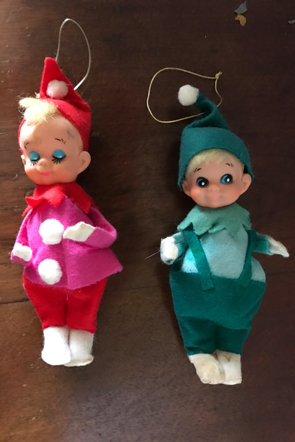Vintage/Antique Two Pixie/Elf Dolls Knee Huger Elf Doll