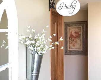 French Country, Farmhouse, Wood Sign, Bracket Hanging, Pantry Sign