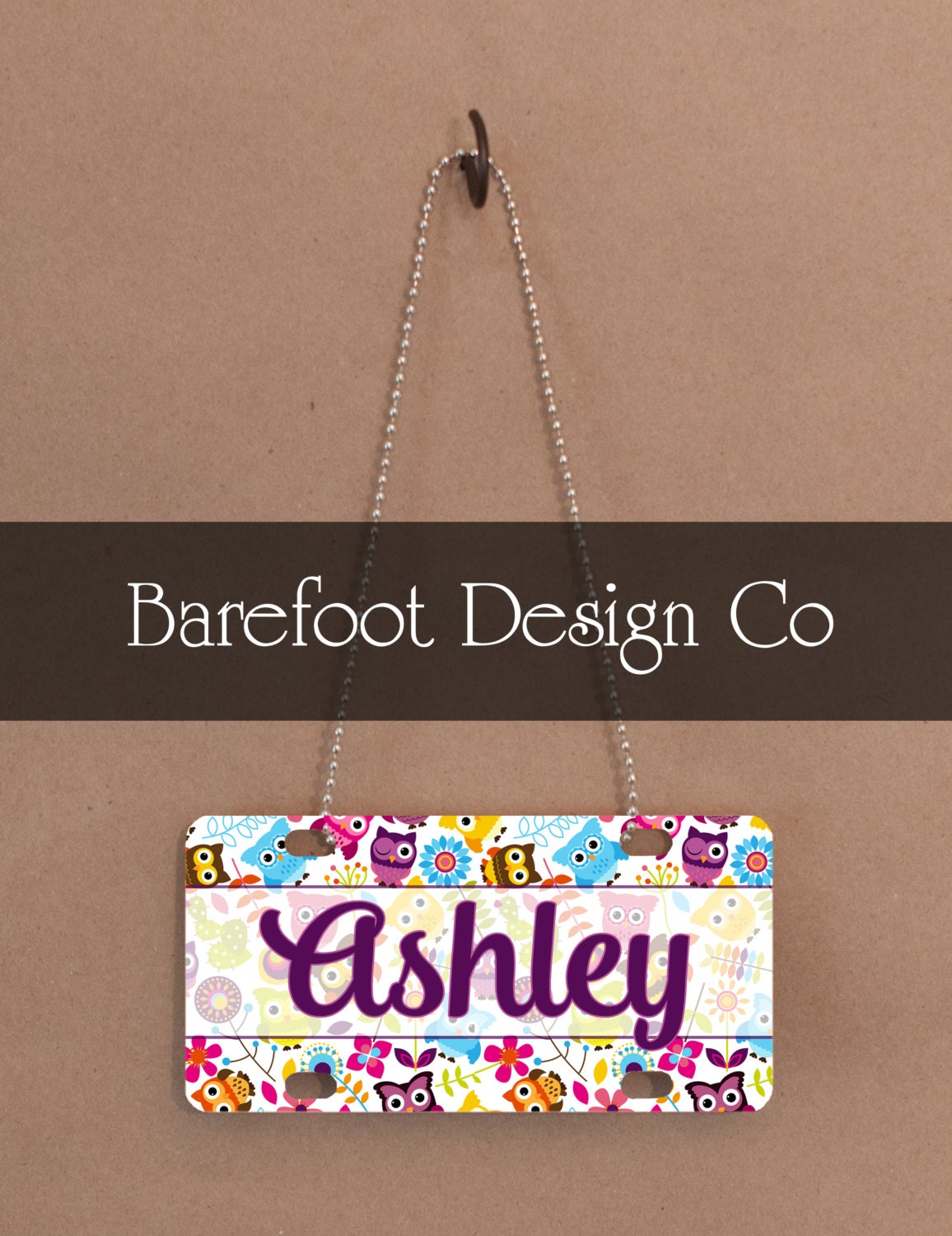 Personalized Mini license plate Kids door sign Bike license