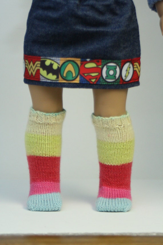 18 Doll Socks Made To Fit American Girl Doll Hand Knit