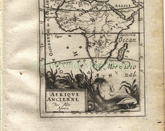 1719 Manesson Mallet "Afrique Ancienne" Ancient Africa Antique Map, Print
