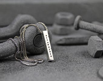 Morse Code Bar Necklace - Secret Message Necklace - Men's Necklace - Unisex Jewelry - Personalized Necklace by Modern Out