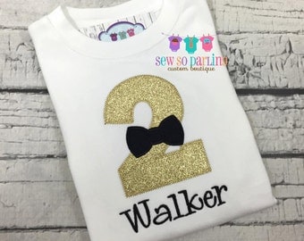 black and gold birthday outfit boy - 2nd birthday shirt boy - first birthday outfit boy - bow tie birthday shirt - gold and black birthday
