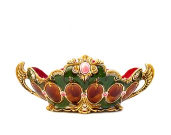 Grand Antique Français Onnaing barbotine Barbotine Jardiniere Juliana fin XIX ème siècle de style Art Nouveau
