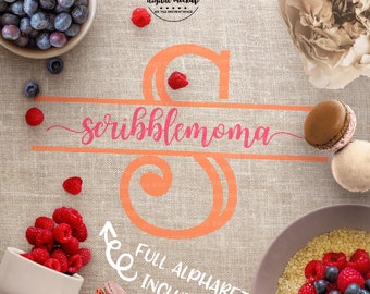 Split Monogram svg, Monogram svg, Monogram Cut File, Split Alphabet svg, Initial Monogram svg, eps, dxf, Cut Files for Silhouette for Cricut