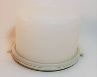 Vintage Cake Carrier Extra Tall, Sheer White 1970's