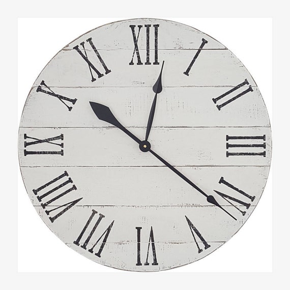 Wood Clock Pallet Clock Reclaimed Wood Clock Roman Numeral