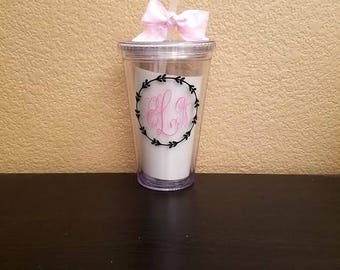 Monogram Tumbler - Monogram Cup - Personalized Monogram Mug - Monogram Travel Mug