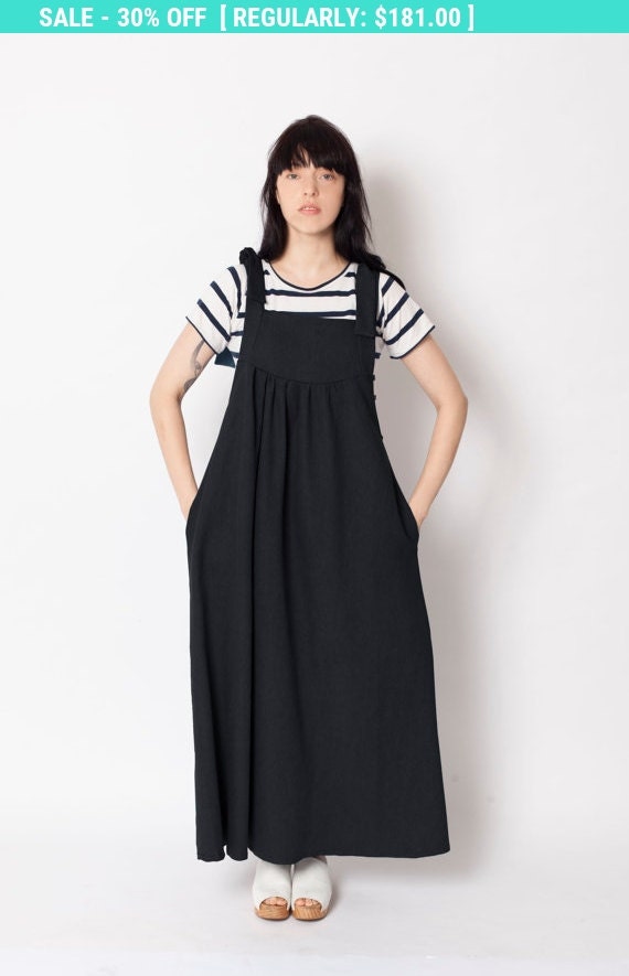 SALE Overall dress pinapore apron dress denim maxi by OdeliaArnold