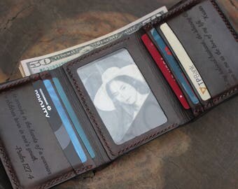 Men's Leather Trifold Wallet / Personalized Leather Wallet / Handmade Leather Wallet /Perfect gift for him / Christmas gift/ Wallet/ VD 200