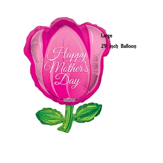 Jumbo Happy Mothers Day Balloon, Tulip Flower Balloon, 1CT, 29 inches, New Moms, Gift Idea, Helium, Mylar Foil, Decorations, Party Supplies Il_570xn