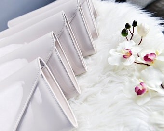 Set of 6 nude handbags, Elegant Purse Evening Bags, Removable Strap, Purse Crossbody, Maid of honor gift, Convertible clutch bag