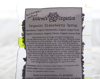 Elderberry Syrup Kit, Organic Cold Flu Remedy Elderberry Syrup, DIY Herbal Syrup Kit,
