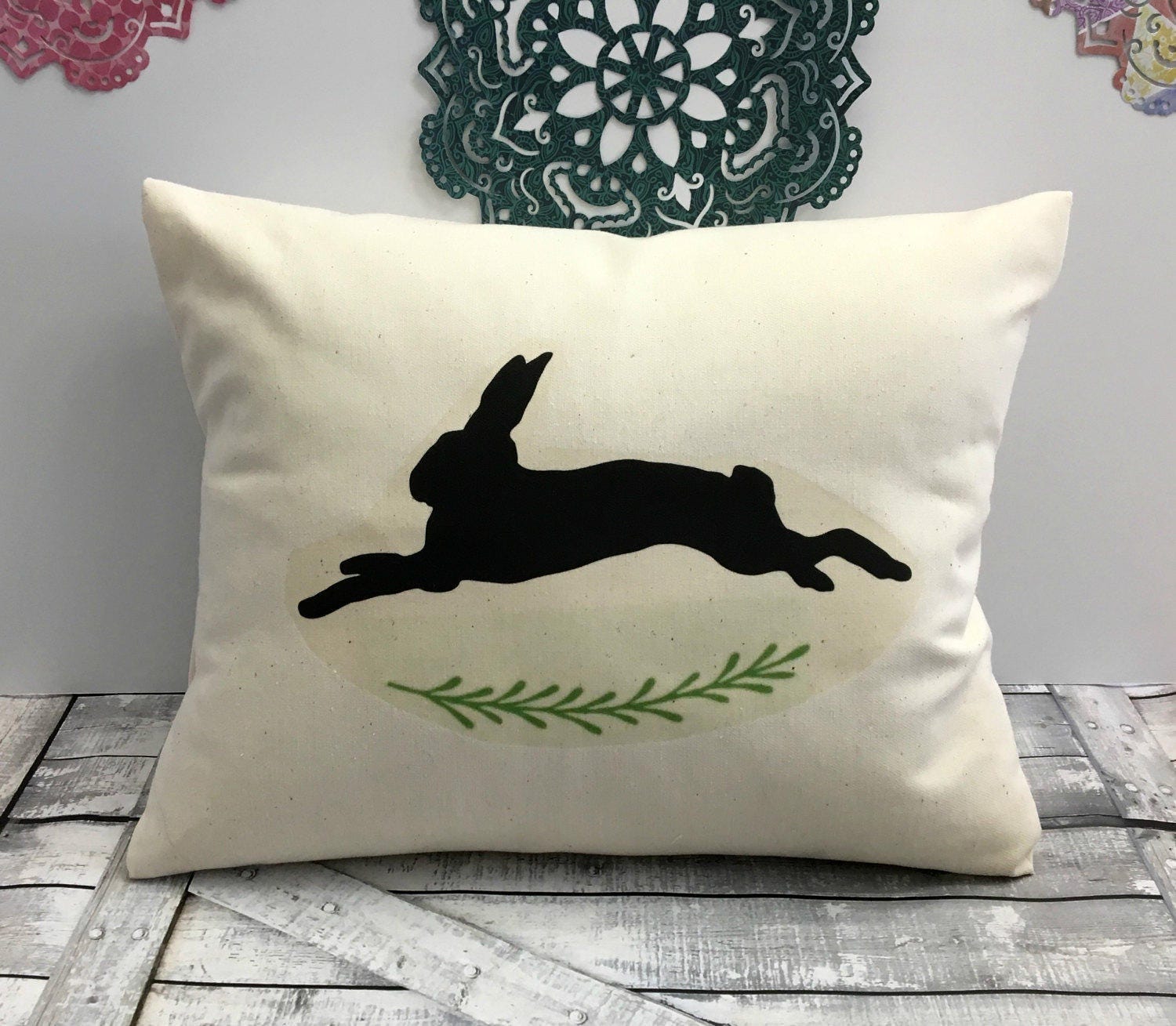 Easter Pillow Leaping RabbitRabbit PillowSpring