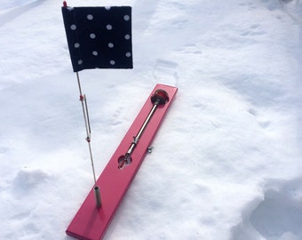SUNGOOYUE Ice Fishing Flag, 6PCS Portable Outdoor Sign Tip Up Angler Ice Fishing Supply With Storage Bag For Winter