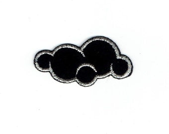 Black Cloud - Silver Lining - Weather - Nature - Iron on Applique - Embroidered Patch - 695425B