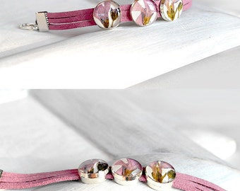 Pink jewelry Gift idea for girl Wrap bracelet I love you gift Perfect gift Bridal bracelet Birthday bracelet sister Violet bracelet Lavender