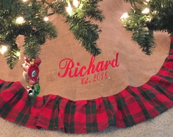 Monogrammed Christmas Tree Skirt