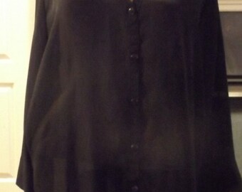 SALE Womens Plus Size Black Sheer Blouse Top 22 24