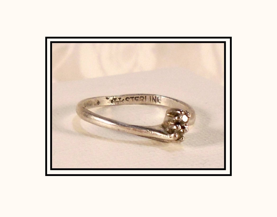 Diamond Promise Ring Vintage UNCAS Ring Sterling Silver