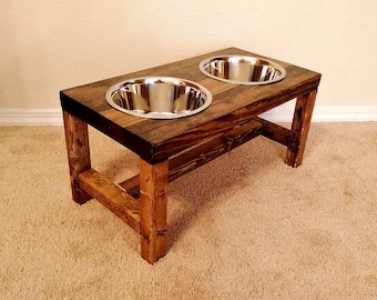 Dog Bowl Feeder - Large Dog Feeder - Farmhouse Style - Rustic Dog Bowl Stand - Raised Dog Bowl Feeder - Elevated Dog Feeder - Large Dog Bowl