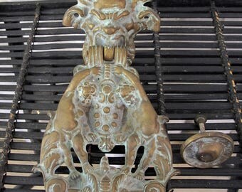 Vintage 90's large brass door knocker