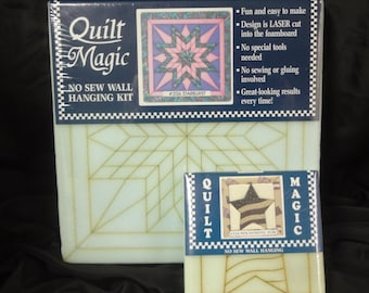 UNOPENED QUILT MAGIC New, Unused, No Sew Wall Hanging Kit in Two Sizes