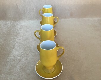 LaGardo Espresso Set, Demitasse Mugs, Mid Century Mod, Schmid Porcelain, La Gardo Tackett, 60s Modern Design, Italian Espresso Set, MCM Mugs