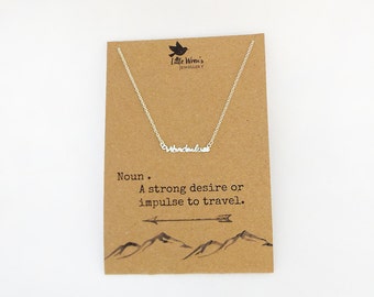 Wanderlust Necklace // Available in Gold or Silver • Travel Gift • Bon Voyage Gift • Wanderlust Jewellery • Gap Year • Free Postage