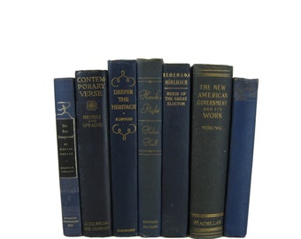 Blue Vintage & Antique Books , Blue Decorative Books , Wedding Prop , Photo Prop , Green Vintage Books , Old Books