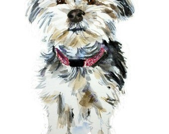 Custom Dog portrait, watercolor, pet portrait, watercolor painting, custom dog painting, dog owner gift, dog wall art