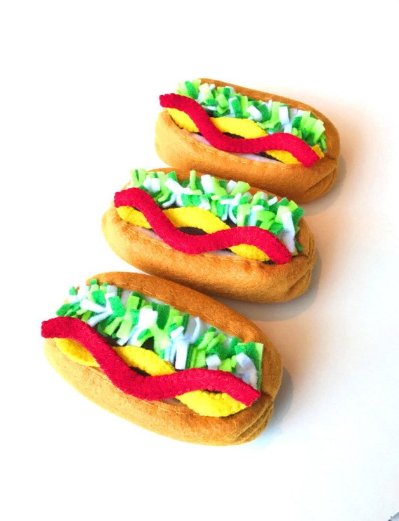 Felt food Hot dog set eco friendly childrens by FeltFoodTruck