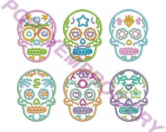 SUGAR SKULL Design for Embroidery machine / crane mexicain pour broderie machine / instant download
