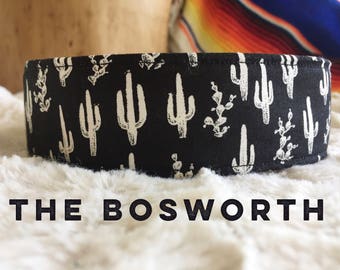 Cactus Dog Collar, Cactus Dog Accessory, Southwestern Dog Collar, Boho Dog Collar, Monochrome Dog Collar, Arizona Dog Collar