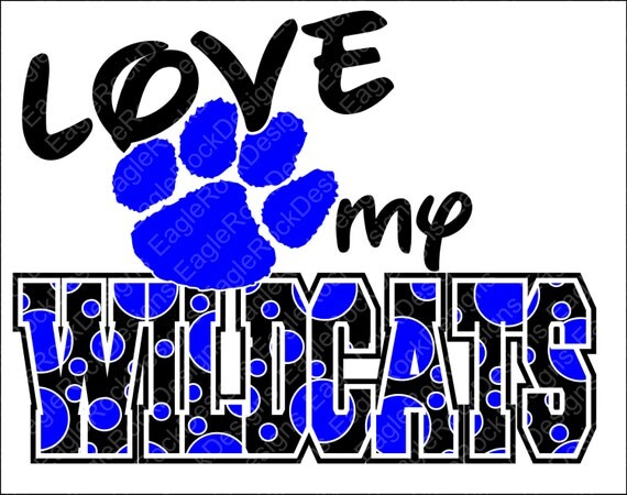 Download Love My Wildcats SVG DXF EPS Cut File Wildcats Paw