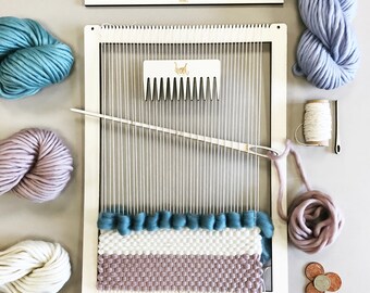 Weaving Loom Kit. Large lap loom. Learn to frame weave, tapestry. Beginners learn to weave.