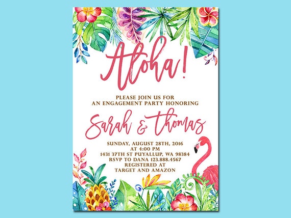 Luau Engagement Party Invitations 4