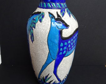 Boch Freres. Charles Catteau. Art Deco 'Biches' Vase
