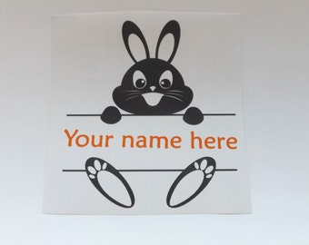Easter Bunny decal-yeti cup-window-laptop-personalized Easter Decal-Easter Basket Decal-Vinyl Stickers-Personalized Vinyl Decal