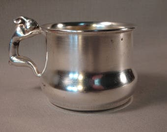 Adorable Bunny Handle Silverplated Child Mug