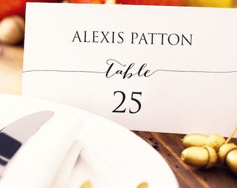 Wedding Place Card Template, Editable Instant Download, DIY Bride, Custom Personalized Seating Card, Escort Card, Wedding Printable