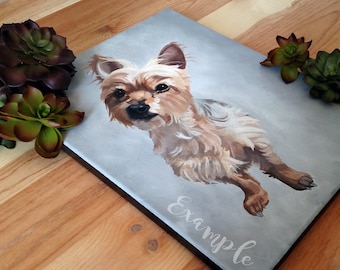 Custom pet portrait, original acrylic painting on canvas