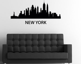 New York Skyline Wall Decal Custom Made Customize Size Color and more Customized Wall Stickers and Custom Wall Decals