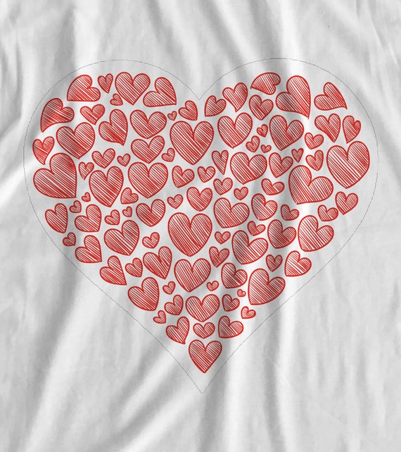 Valentines Love Heart 5 Iron On Transfer