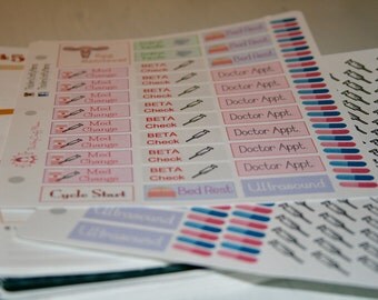 Invitro Fertility (IVF) Planner Stickers for Erin Condren, Plum Paper, Filofax, Kikki K, Limelife, Inkwell Press, Happy Planner, & Planners