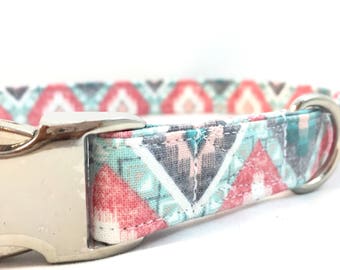 Boho Dog - Boho aztec Collar - spring boho dog collar - blue dog collar - Dog Collar boho - Modern Dog Collar - Girl Collar