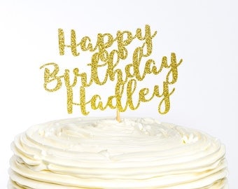 Happy Birthday Cake Topper, Custom Cake Topper, Birthday Topper, Cake Topper, Glitter Cake Topper, Happy Birthday Topper