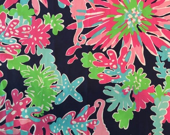 Cotton Poplin TRIPPIN and SIPPIN Lilly Pulitzer Fabric 18x18 or 1 yard sipping tripping