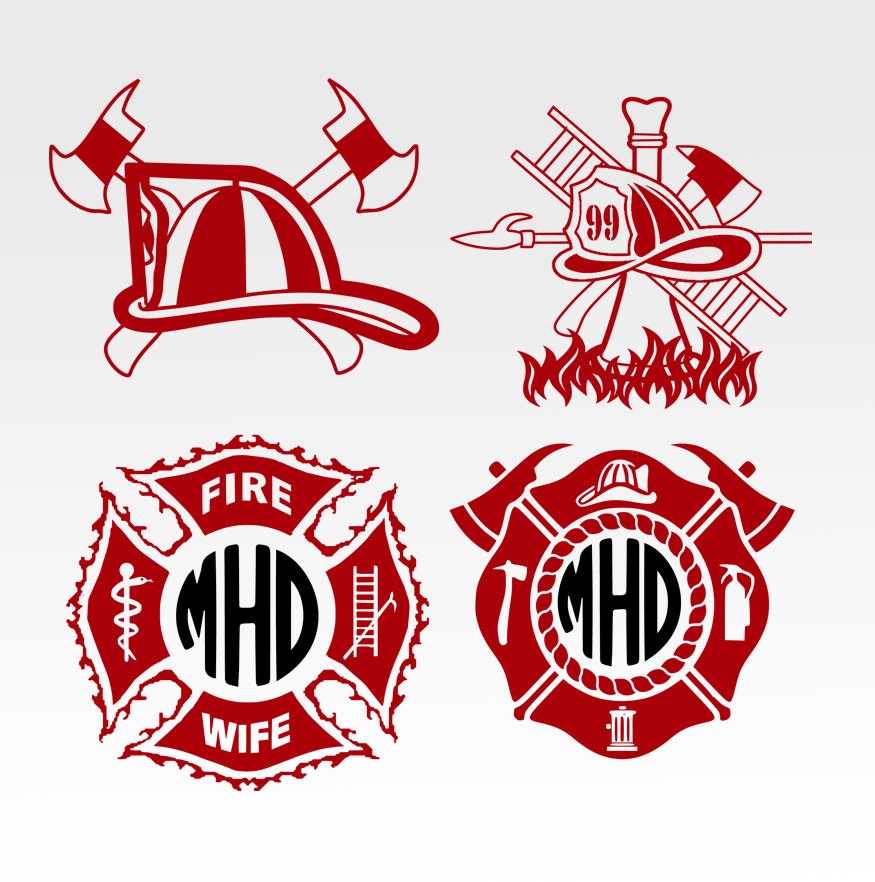 Firefighters Fire Designs Pack SVG DXF EPS use with