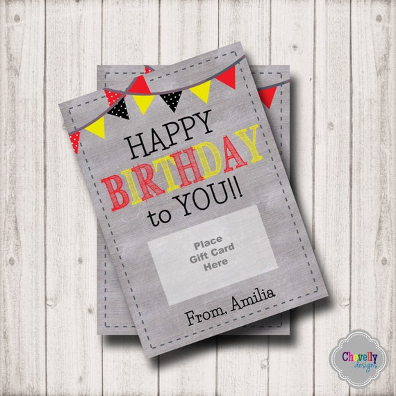 Birthday Gift Card Printable BDAY003b Birthday gift card